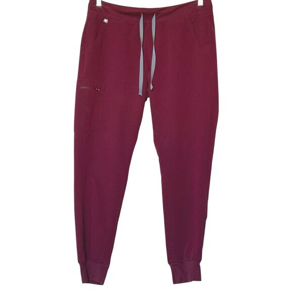 Figs High Waisted Zamora Jogger Scrub Pants W18SW2005T Women's L Maroon - Picture 1 of 10